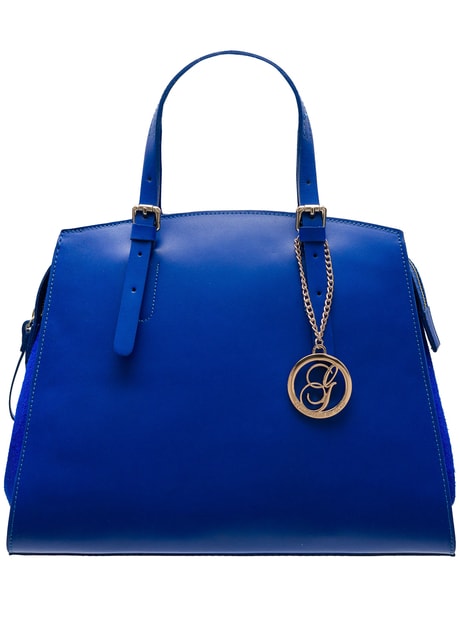 Dámská kožená kabelka kombinace semiš - královsky modrá - Glamorous by GLAM  - Do ruky - Kožené kabelky - GLAM, protože chci být odlišná!