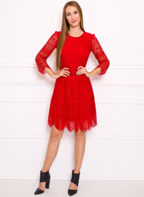Dámské krajkové šaty červené TWINSET - TWINSET - Každodenní šaty - Šaty,  Dámské oblečení - GLAM, protože chci být odlišná!