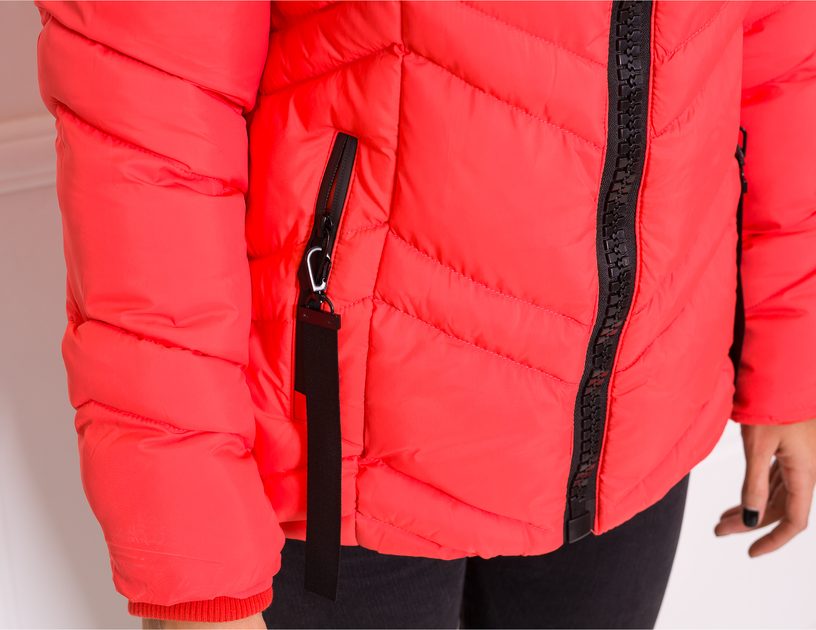 Glamadise - Italian fashion paradise - Women's winter jacket Due Linee -  Orange - Due Linee - Last chance - Winter jacket, Women's clothing -  Glamadise - italian fashion paradise