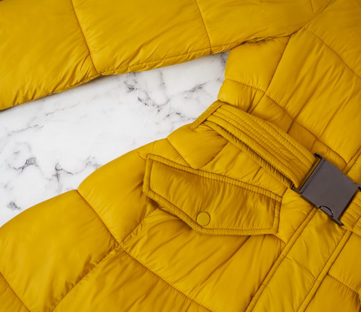 Yellow shop coat matalan