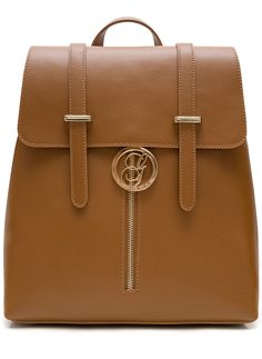 Women's real leather backpack Glamorous by GLAM - Brown