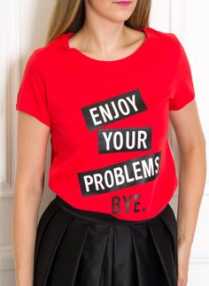 Camiseta para mujer Due Linee - Rojo