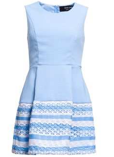 Dámské elegantní šaty A střih bílo - modrá