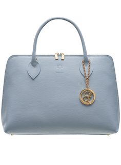 Dámska kožená kabelka zo safiánové kože - svetlo modrá
