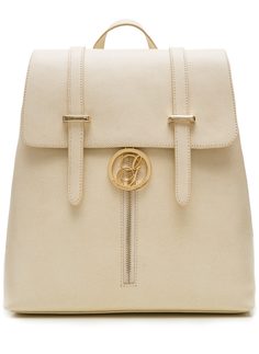 Women's real leather backpack Glamorous by GLAM - Beige