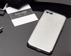 Kryt na Iphone 7/8 s třpytkami - stříbrná