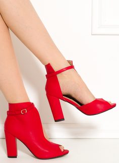 Dámská kotníková obuv červená