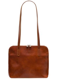 Damska skórzana torebka na ramię Glamorous by GLAM Santa Croce - brązowy
