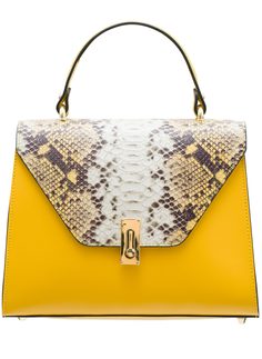 Real leather handbag Glamorous by GLAM - Yellow