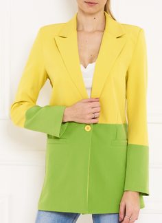Dámske sako žlto - zelená