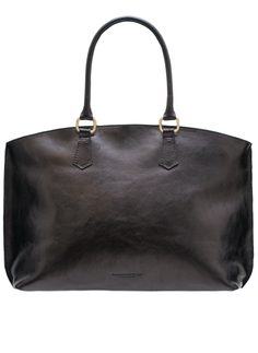 Kožená veľká kabelka jednoduchá - čierna