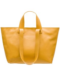 Kožená veľká kabelka s krátkym a dlhým pútkom - žltá