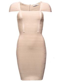 Vestido vendaje de mujer GLAM&GLAMADISE - Beige -