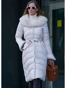 Damska kurtka zimowa Due Linee - beżowy -