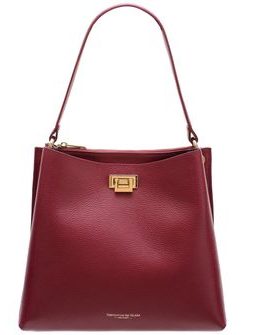 Real leather shoulder bag Glamorous by GLAM - Wine -