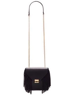 Damska skórzana crossbody torebka Glamorous by GLAM - czarny -