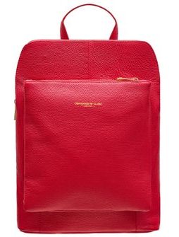 Women's real leather backpack Glamorous by GLAM - Red -