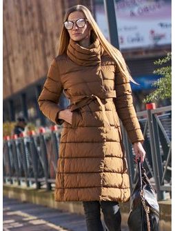 Női téli kabát Due Linee - Barna -