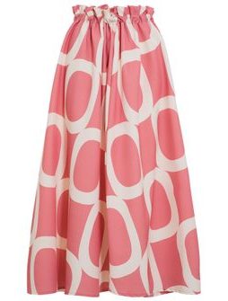 Dámská dlouhá sukně se vzorem růžovo - bílá -