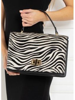 Bolso de cuero de mano para mujer Glamorous by GLAM - Blanco-negro -