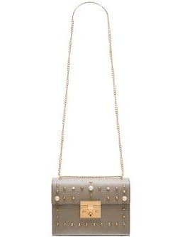 Damska skórzana crossbody torebka Glamorous by GLAM - szary -