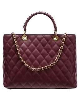 Real leather handbag Glamorous by Glam - Wine -