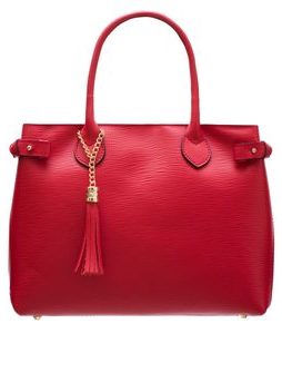 Bolso de cuero de mano para mujer Glamorous by GLAM - Rojo -