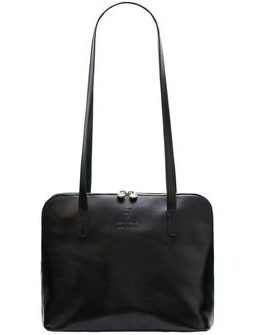 Bolso de hombro de cuero para mujer Glamorous by GLAM Santa Croce - Negro -