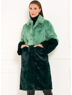 Női teddy kabát Due Linee - Zöld -