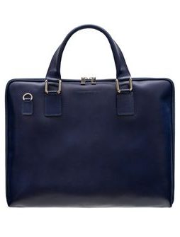Elegantní kožená unisex kabelka tmavě modrá -