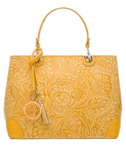 Real leather handbag Glamorous by GLAM - Yellow -