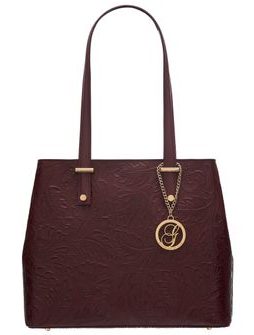 Bolso de hombro de cuero para mujer Glamorous by GLAM - Borgoña -