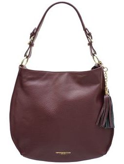 Bolso de hombro de cuero para mujer Glamorous by GLAM - Borgoña -