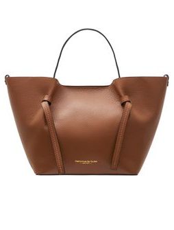 Kožená kabelka s červenou podšívkou hnědá -