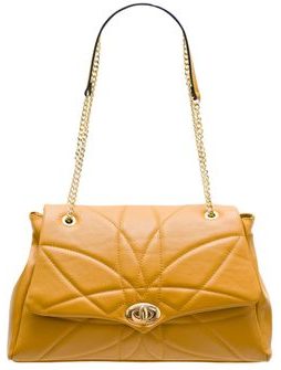 Real leather shoulder bag Glamorous by GLAM - Yellow -