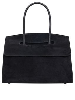 Černá kabelka z pravé kůže - semiš -