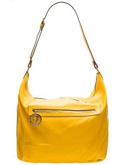 Damska skórzana torebka na ramię Glamorous by GLAM - żółty -