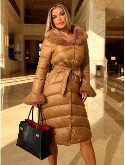 Damska kurtka zimowa Due Linee - brązowy -