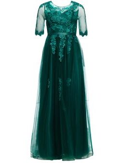 Damska długa sukienka Due Linee - zielony -