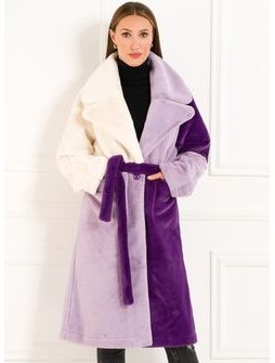 Cappotto Teddy donna Due Linee - Viola -