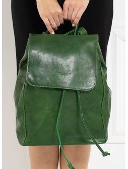 Mochila de mujer de cuero genuino Glamorous by GLAM Santa Croce - Verde -