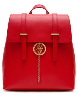 Women's real leather backpack Glamorous by GLAM - Red -