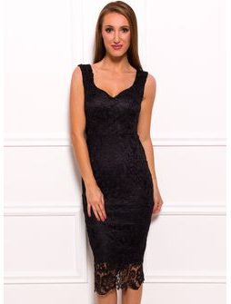 Rochie dantelă de damă Due Linee - Neagră -