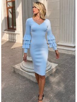 Damska sukienka na codzień Glamorous by Glam - niebieski -