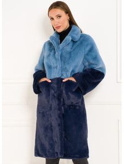 Női teddy kabát Due Linee - Kék -