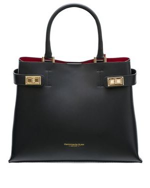 Dámska exkluzívna kabelka so zlatými detailmi - čierna -