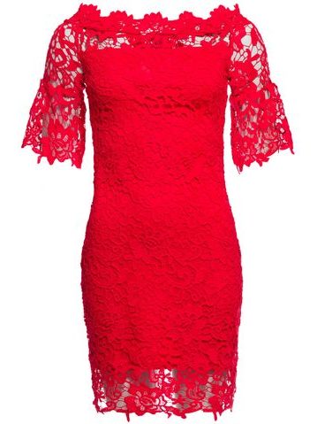 Vestido de encaje de mujer Due Linee - Rojo -