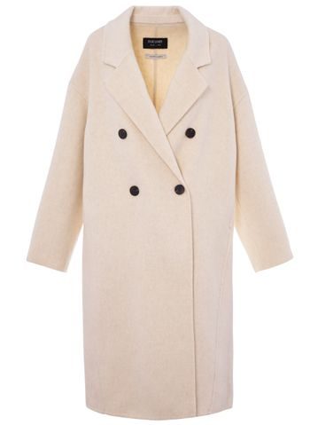 Dámská kožená kabelka přes velká rameno se srstí a zdobením - béžová -