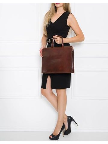 Bolso de cuero de mano para mujer Glamorous by GLAM Santa Croce - Marrón -