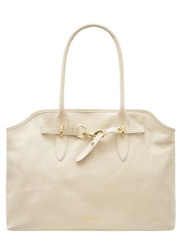 Kožená kabelka přes rameno béžová -